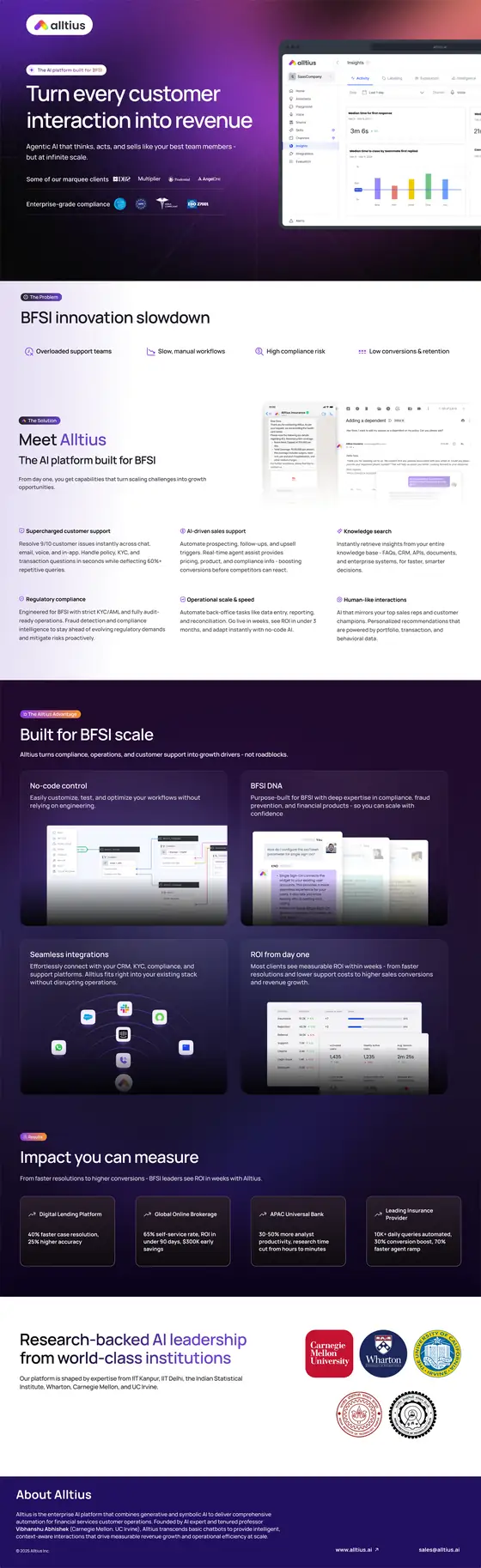 Alltius one-pager, BFSI