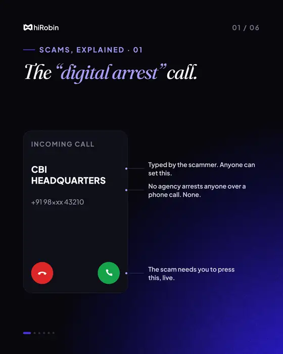Scams Explained, digital arrest carousel